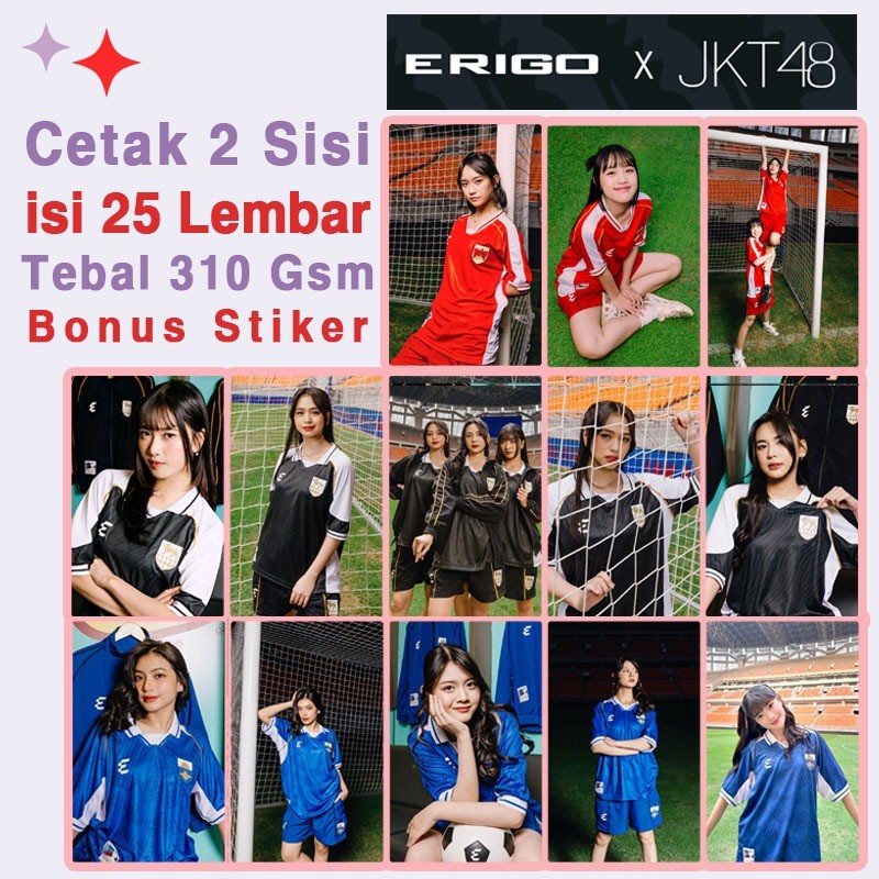 JKT48 x Erigo Jersey Foto Edisi Sepak Bola - Set 25 Pcs JKT48 Photocard dan 50 Tema Pilihan Lainnya