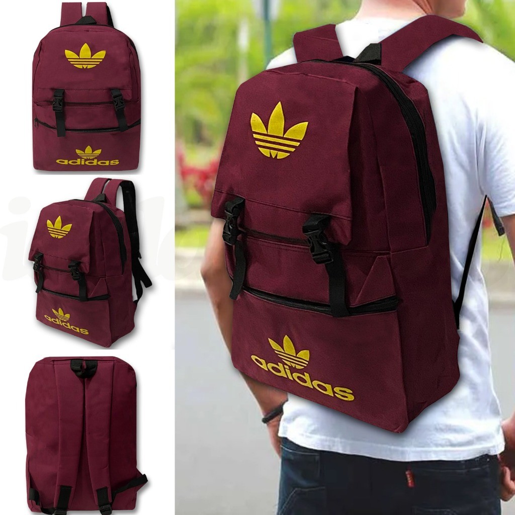 Tas Ransel Distro Adidas Tas Anak Sekolah SMP SMA Bahan D300 Tas Murah