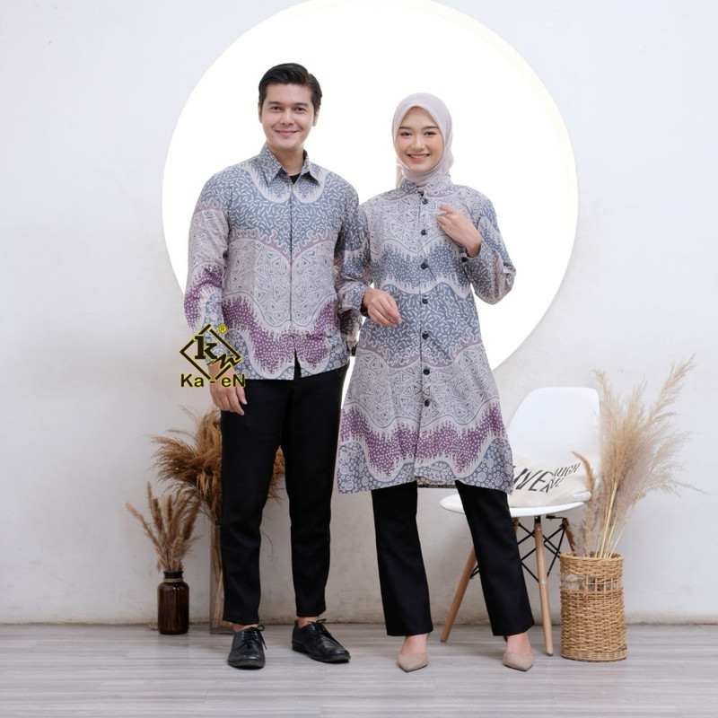 Tunik batik kancing full depan wanita atasan murah COD Atasan batik wanita jumbo blouse wanita dan k
