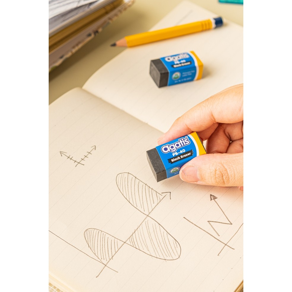 

[JK] Agatis - Penghapus Pensil Kecil P40 Black Eraser Set Isi 4 Pcs