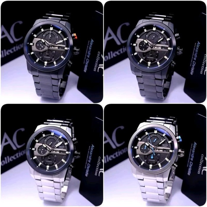 Jam Tangan Pria 6562 Alexandre Christie AC6562 / AC 6562 Rantai Original