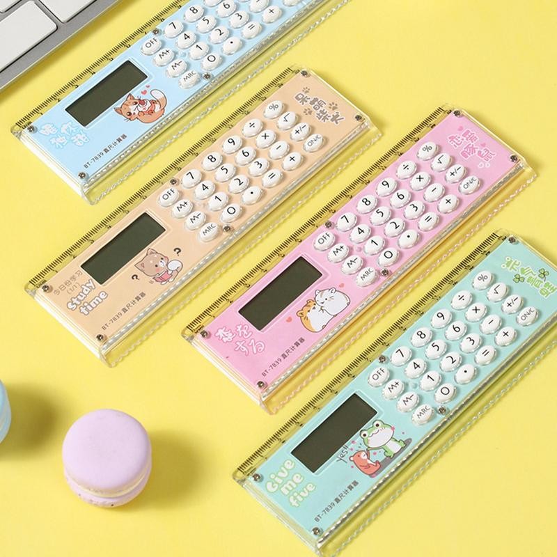 

School Calculators For Students Digital Calculator With Ruler Cute Portable Desktop Calculator Lightweight Calculator For School