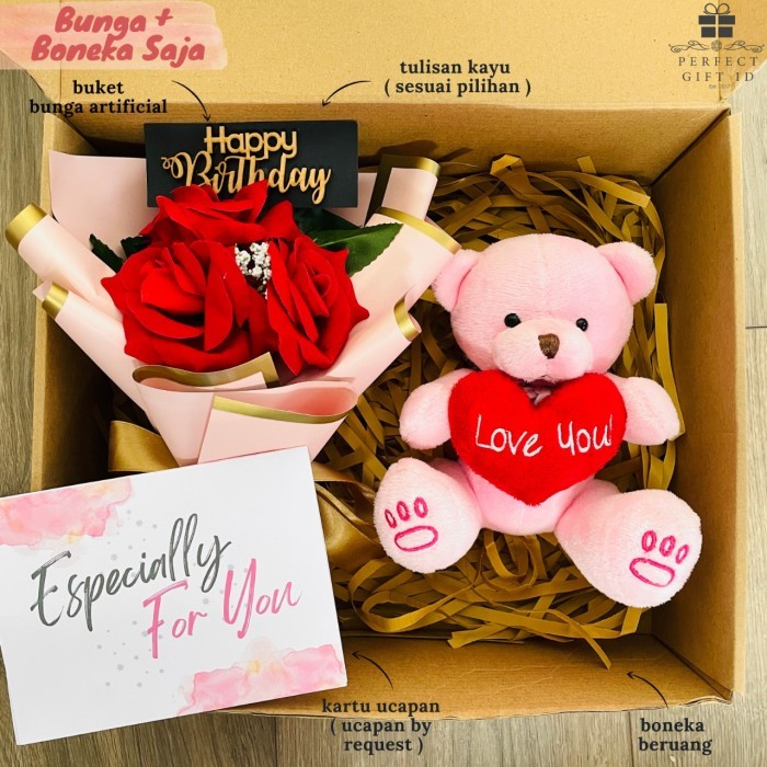 

[New Arrival] Hampers Kado Cewek Hadiah Ultah Kado Ultah Kado Anniversary Kado Ultah - Bunga&Boneka Sj, Happy Birthday