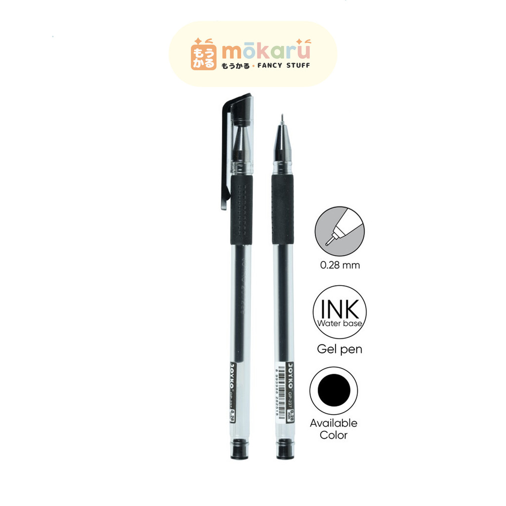 

SATUAN Joyko Gel Pen 0.28mm GP-237 XTech Pulpen Gel Warna Hitam 0.28mm