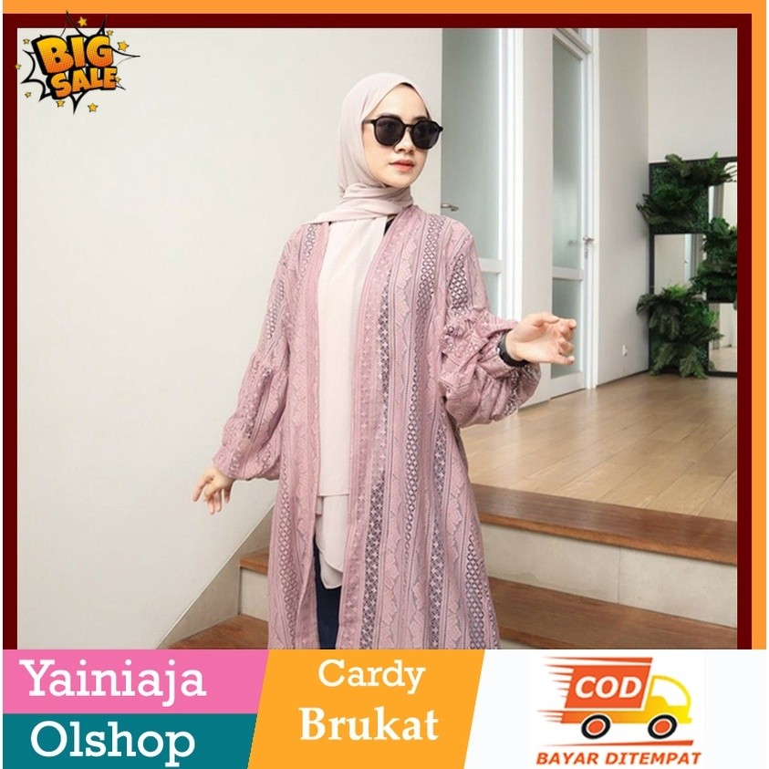 OUTER BROKAT KERUT// KARDIGAN BRUKAT // ATASAN BRUKAT KERUT // KARDIGAN OVERSIZE