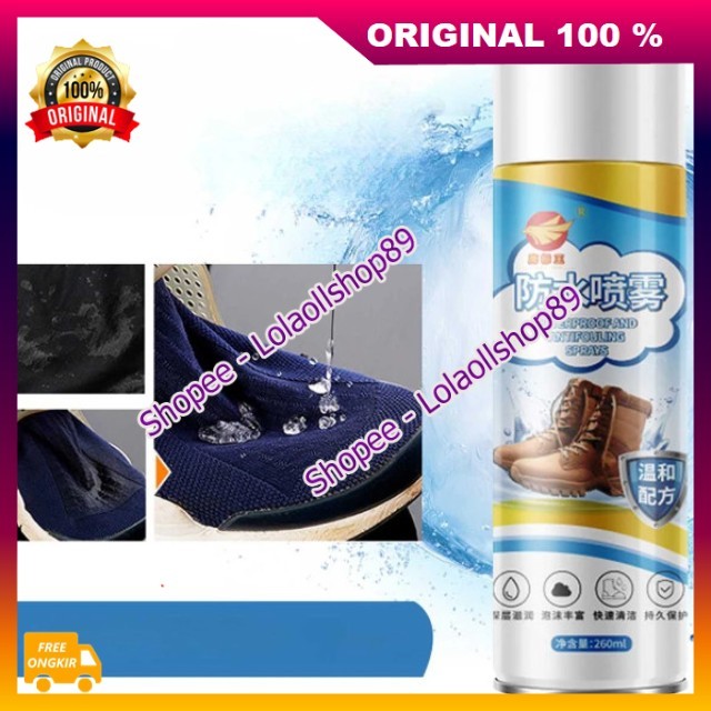 Spray Sepatu Waterproof Spray Sepatu Anti Air Efek Daun Talas Cukup Semprot 2x Sepatu Tahan Air Berm