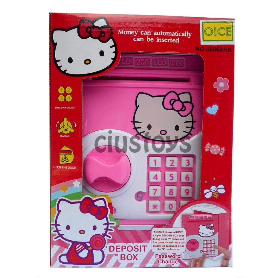CELENGAN BRANKAS HELLO KITTY - KADO MAINAN ANAK EDUKASI ATM MINI