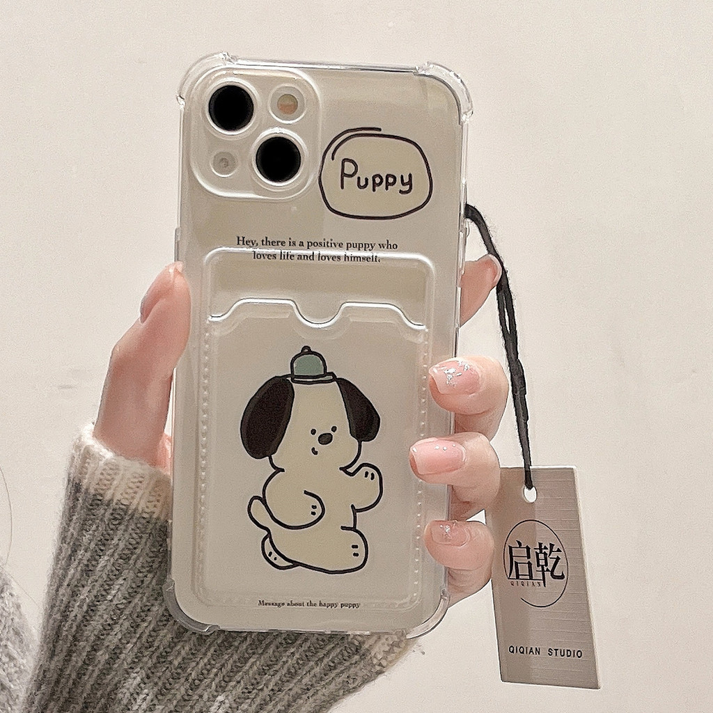 Penutup Kartu Lucu Anak Anjing SoftCase OPPO A60 Reno 11F 5G A58 4G Reno5 5G A16 A76 A36 A78 OPPO A9