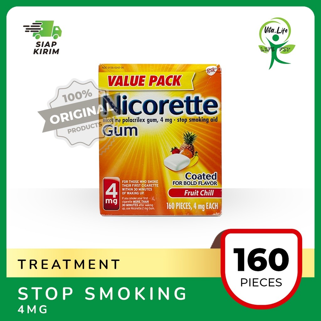

Nicorette Gum 4 mg - 100% ORIGINAL USA TSB