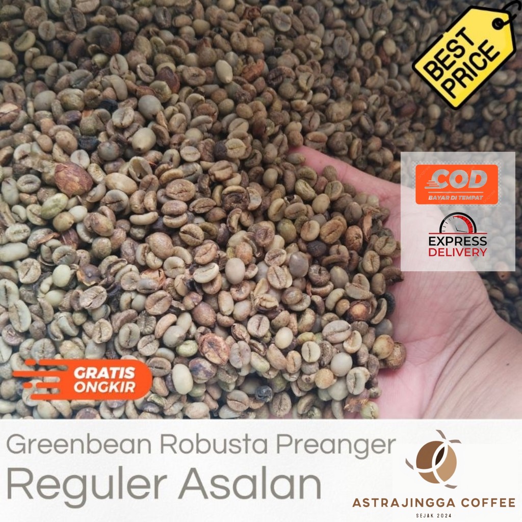 

1Kg Greenbean Biji Kopi Robusta Reguler Jawa Barat Belum Sortasi | Astrajingga Coffee