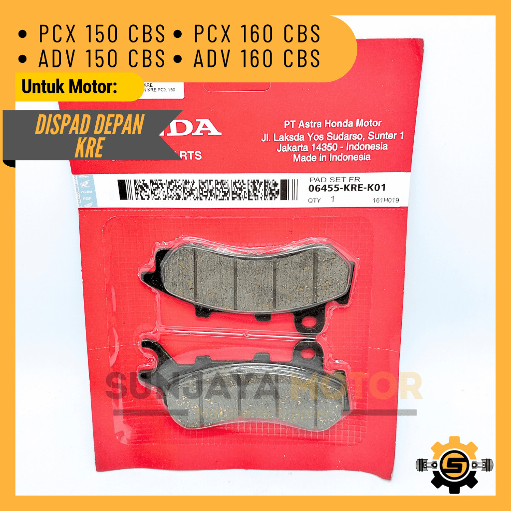 Dispad Depan Original Honda KRE Kampas Rem PCX 150 CBS PCX 160 ADV 150 CBS ADV 160 Kanvas Rem Cakram