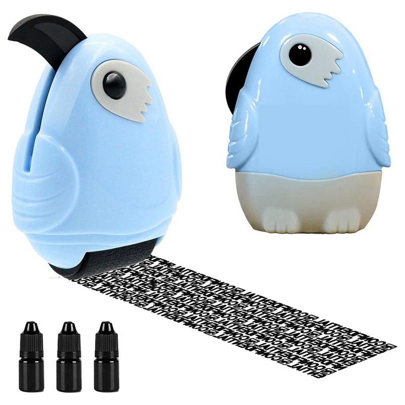 

Identity Theft Protection Roller Stamp Protection Roller With Box Opener, Including 3 Pack Refills Ink