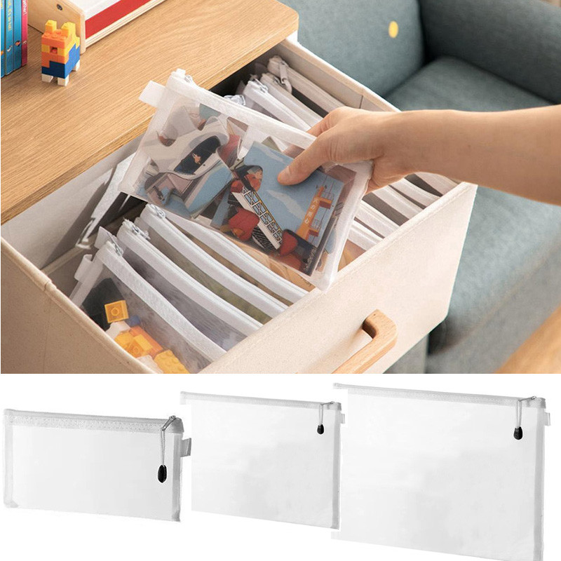 

Mesh Zipper Pouch Document Bag Waterproof Folder Toy Storage Bag School Office Supplies Pencil Case Cosmetic Organizer Bags