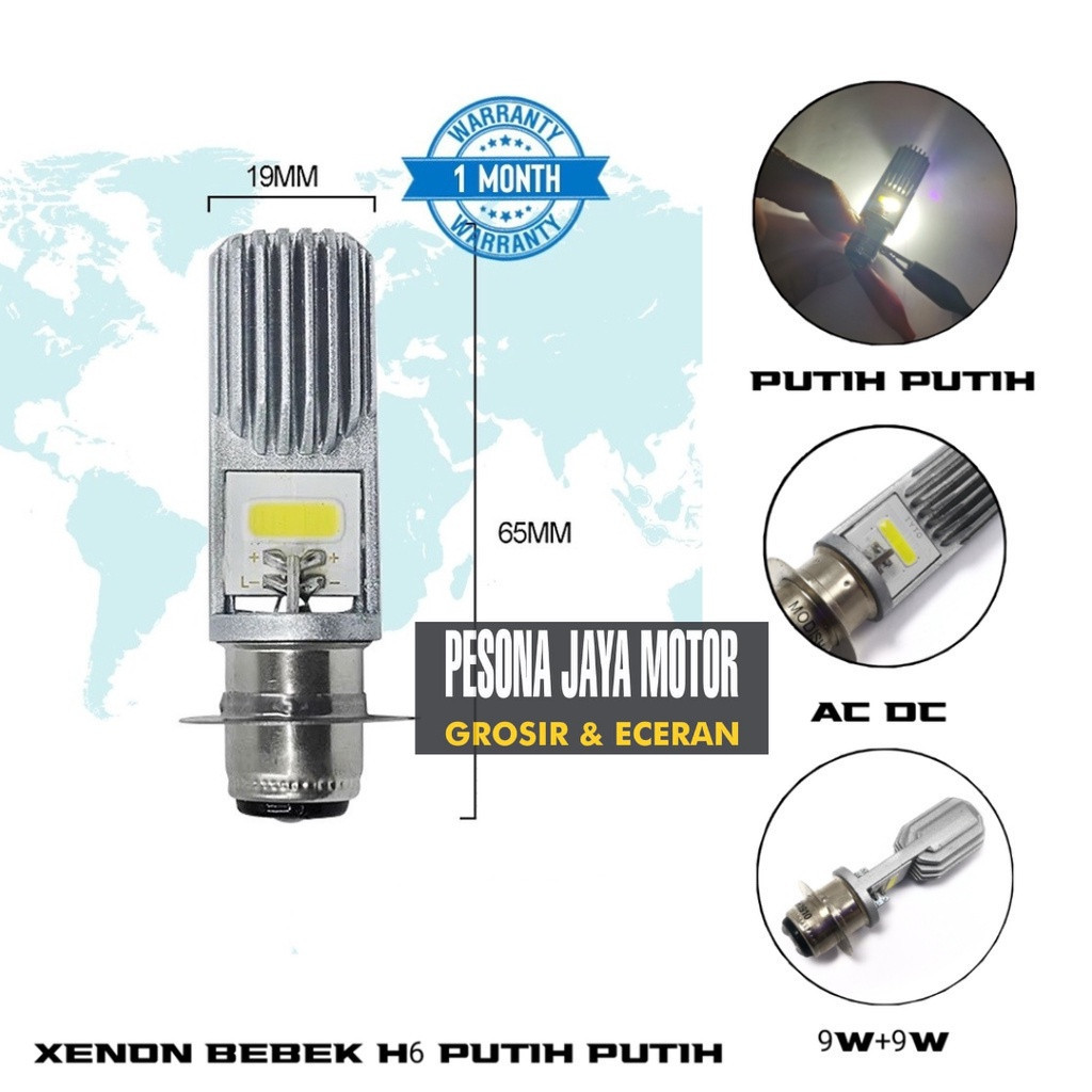Lampu Depan Led H6 Bohlam Lampu Depan Led Kaki Akai Racing Universal Motor Bebek & Matic