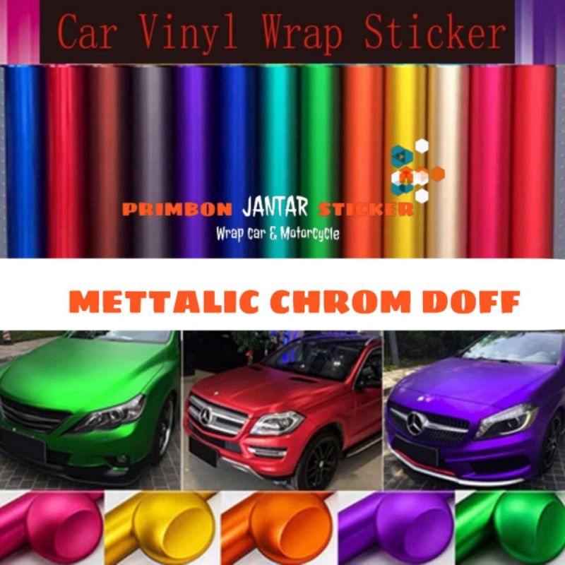 Sticker skotlet metalik krom doff scotlite mett chrom untuk mobil motor lebar 152 cm merk derek