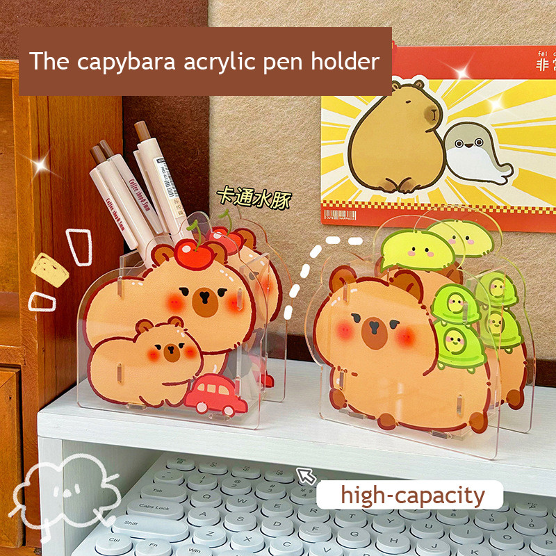 

Kawaii Capybara Pencil Case Acrylic Student Pencil Case Desktop Storage Box School Pencil Case Pencil Box Back To School