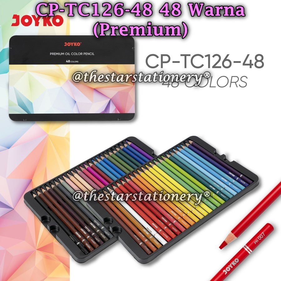 

(1 Set/48 Warna) GROSIR Pensil Warna JOYKO CP-TC126-48 / Premium Oil Color Pencil Joyko CP-TC126