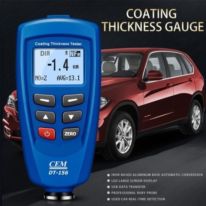 Alat Ukur Ketebalan Cat - paint coating thickness gauge CEM DT156