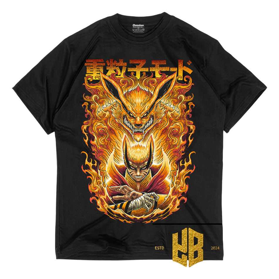 Kaos Anak Dan dewasa Naruto mode kurama  Raster Kuning