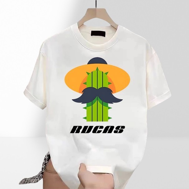 Rucas Kaktus Baju Kaos 100% Original Putih Tee 【COD】