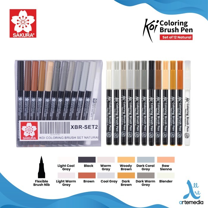 

best -Brush Pen Sakura Koi Coloring Brush Pen Set 12 Pena Kuas Warna - CLASSIC