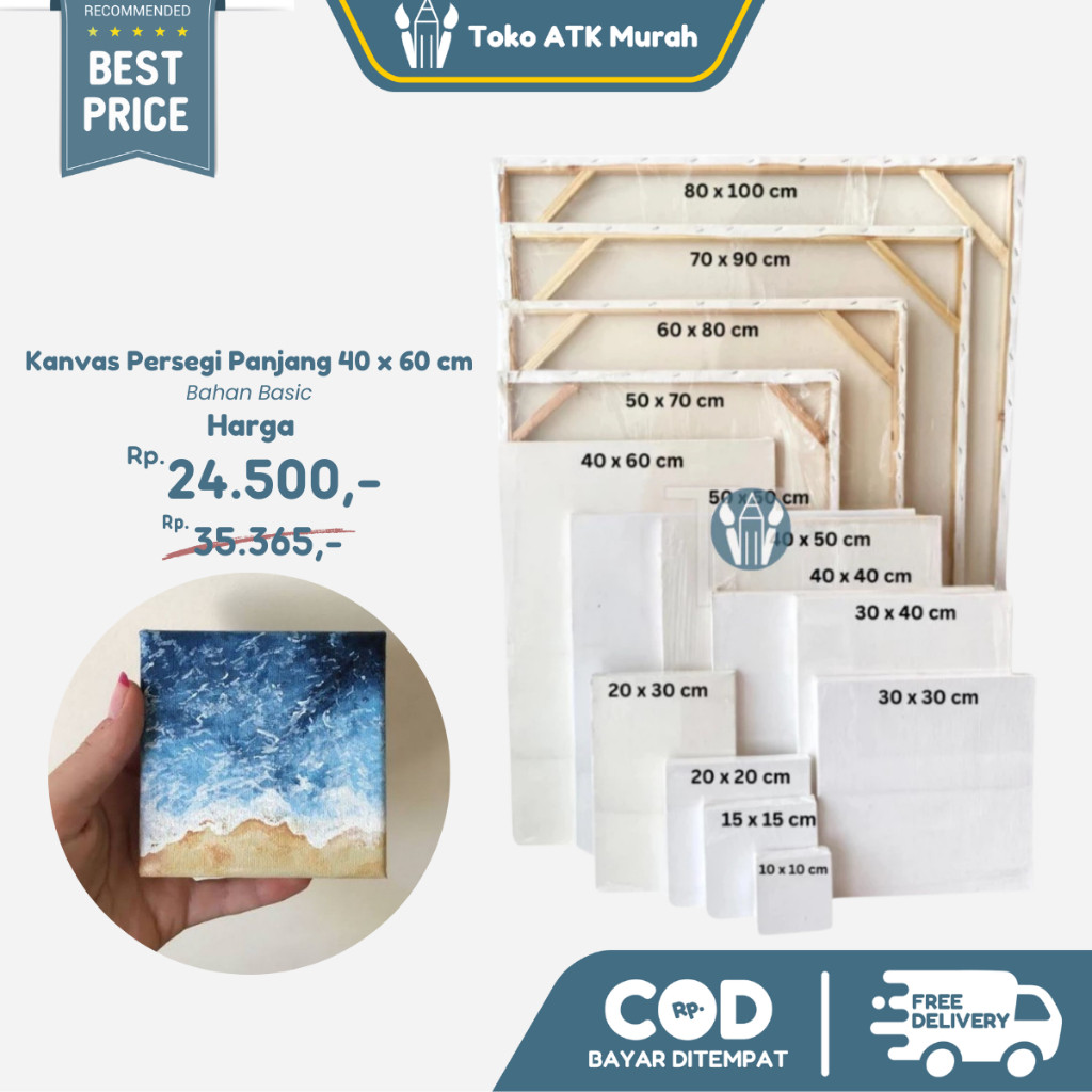 

Kanvas Lukis Basic Persegi 40 x 60 cm - Canvas Board