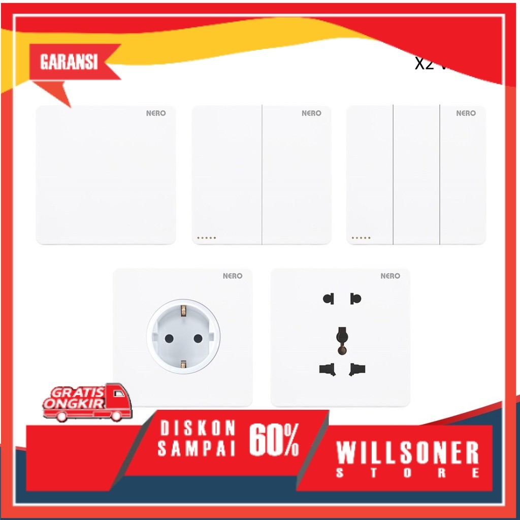 NERO CASA X2 WHITE SAKLAR STOP KONTAK