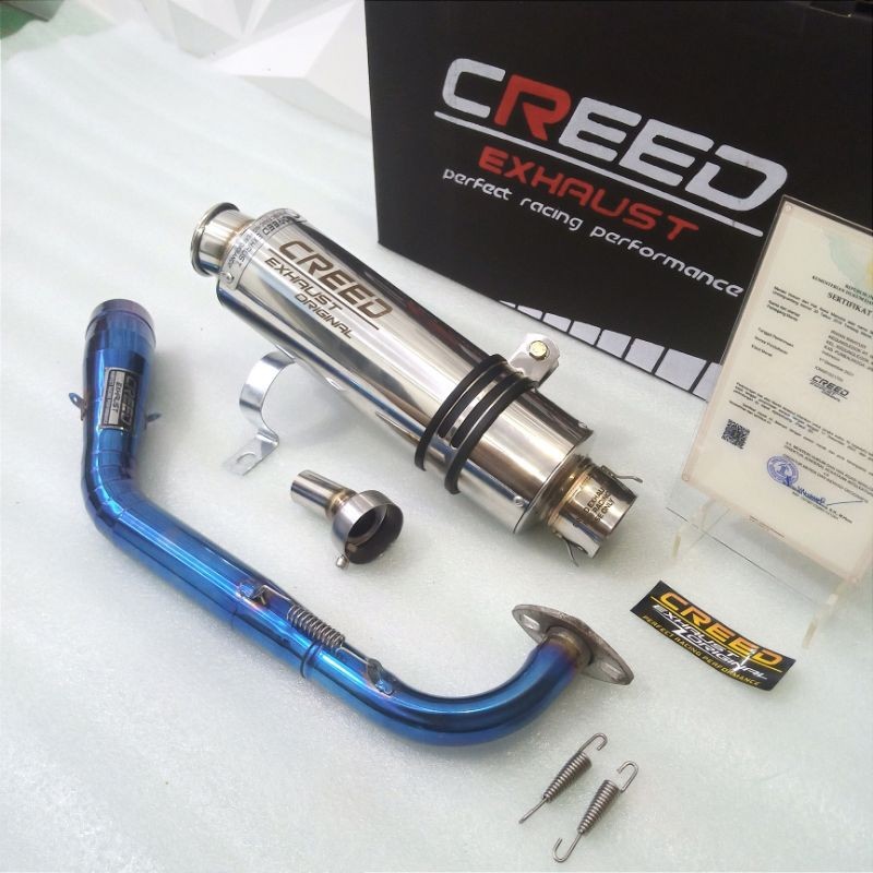 Knalpot CREED EXHAUST For Vario 125 150 160 Beat Aerox 155 Nmax PCX MIO SPORTY MIO M3 ADV xride free
