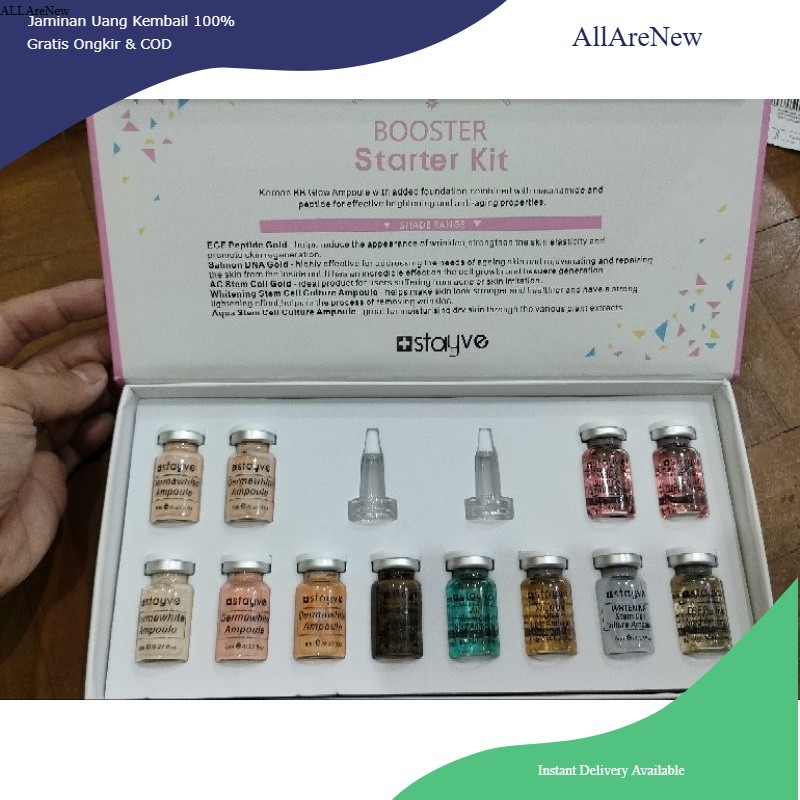 [AllAreNew] paket stayve booster starter kit stemcell dermawhite egf peptide gold salmon dna gold aq