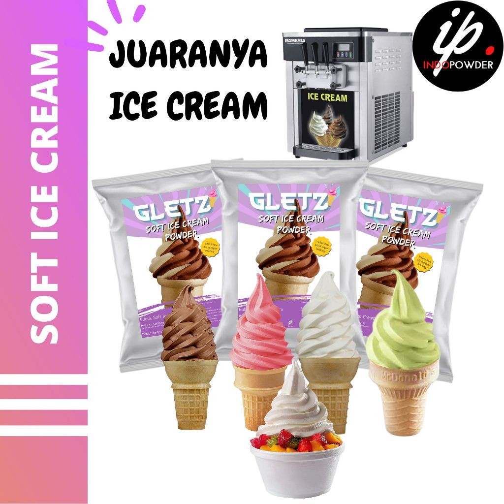 IP Bogor - Bubuk SOFT ICE CREAM Aneka Rasa 1Kg - Bubuk ES KRIM CONE  Untuk Cafe, Waralaba dan Resto