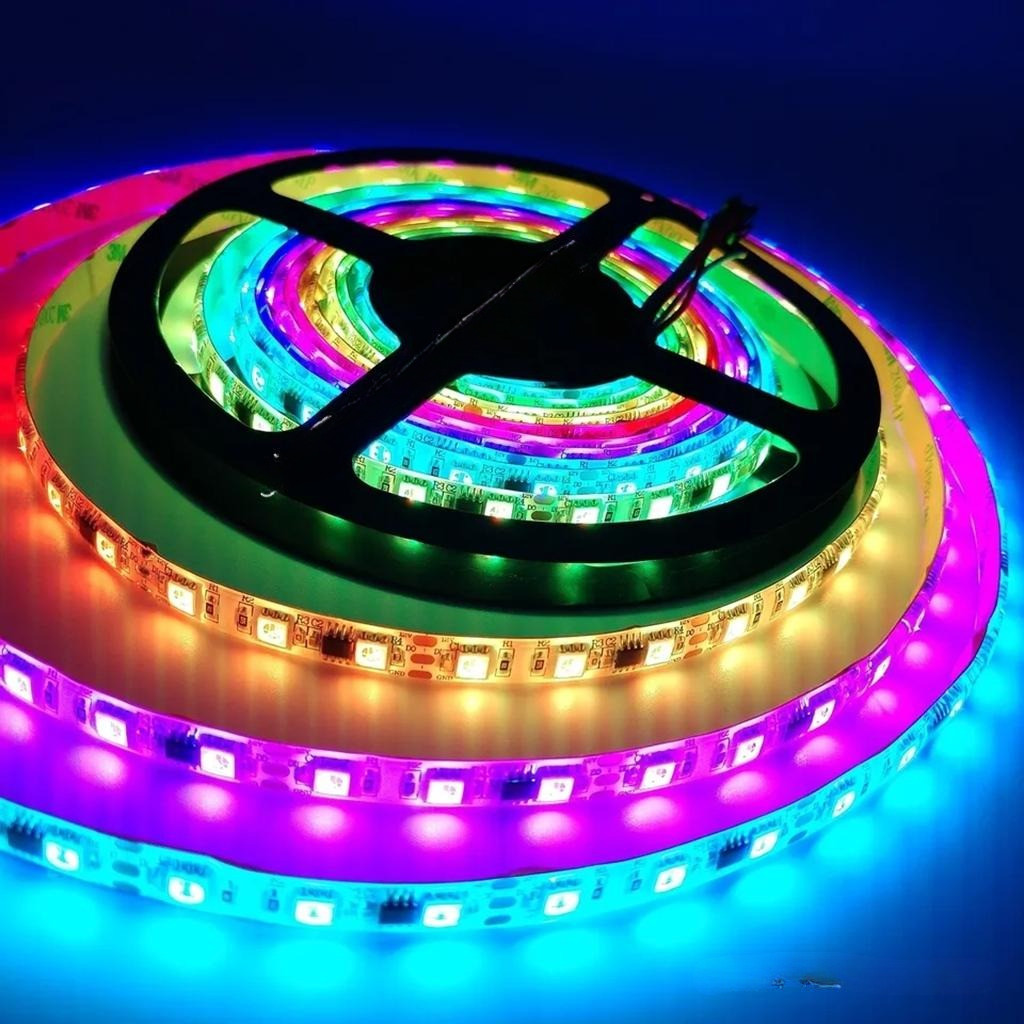 LAMPU LED STRIP RGB RUNNING NYALA OTOMATIS TANPA REMOT / STRIP RGB RUNNING 5050 1 SET PLUS ADAPTOR