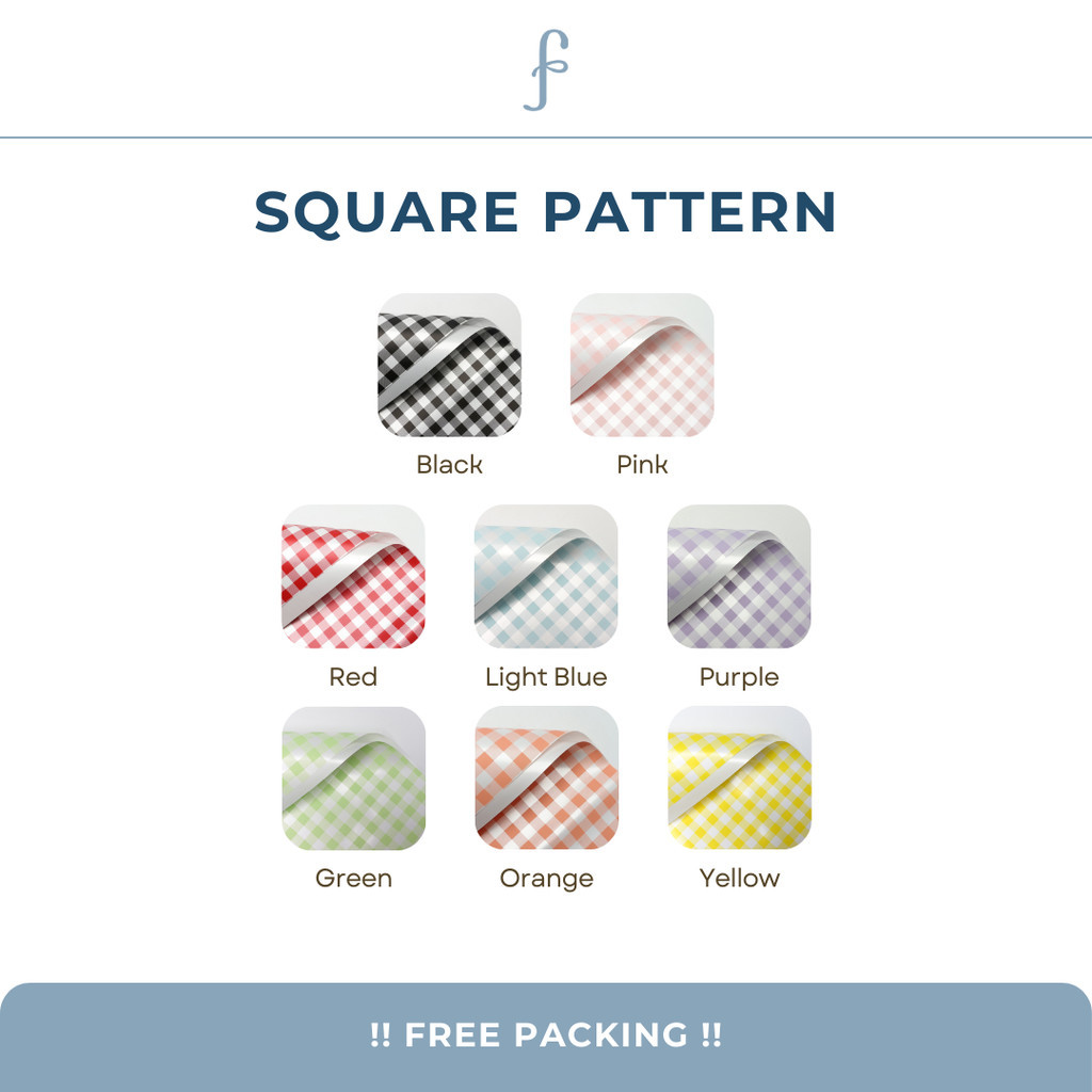 

[20 lmbr] Kertas Buket Bunga Motif Kotak / Taplak Square Pattern / Flower Wrapping Paper