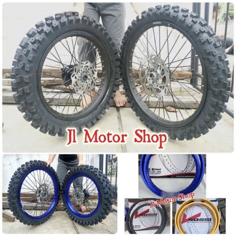 HERBERTSHOP PAKET Komplit Velg Klx 16 19 - 18 21 Paketan Velg Cross Trail KLX 16 19 18 21 + Ban Free