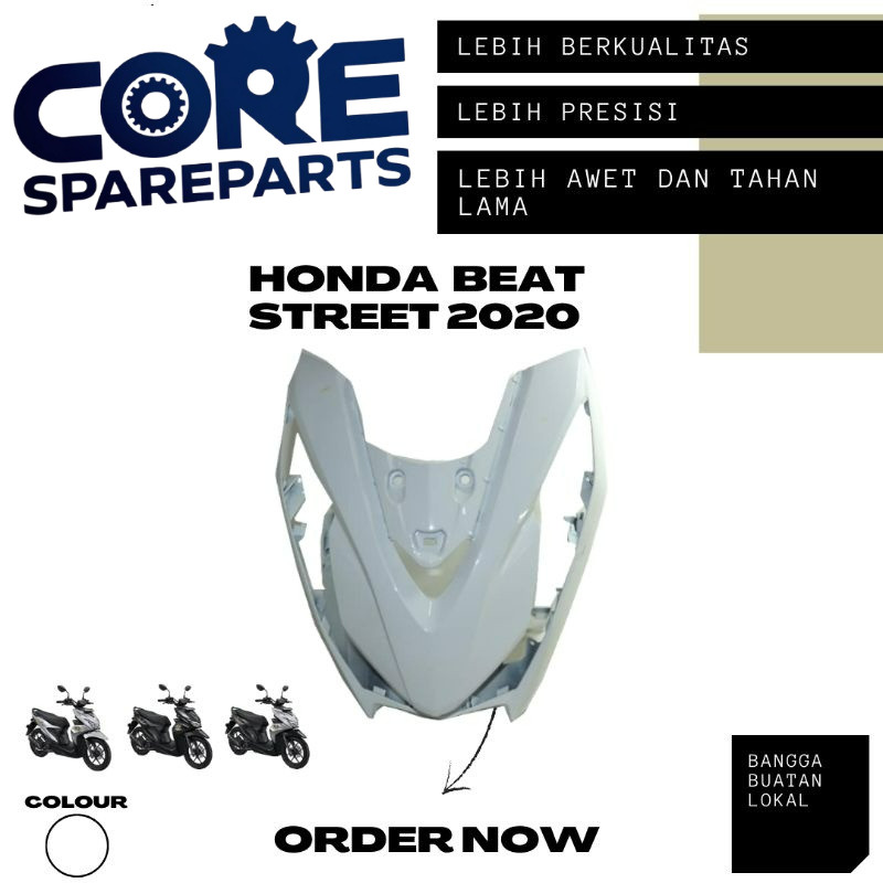 Cover Dasi Tameng Honda Beat Street Deluxe Warna Putih Tahun 2020