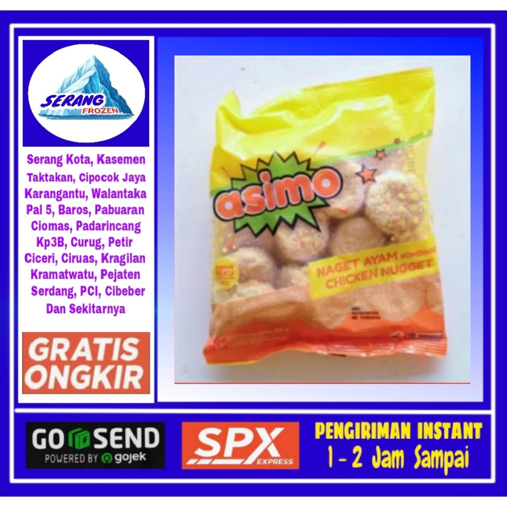 

Nugget Asimo 250g,Nugget Ayam,Naget Ayam, Serang Frozen