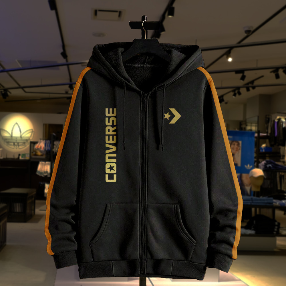 Jaket Hoodie Zip up Zipper Converse fleece Premium pria wanita size M L XL 2XL 3XL 4XL 5XL Distro