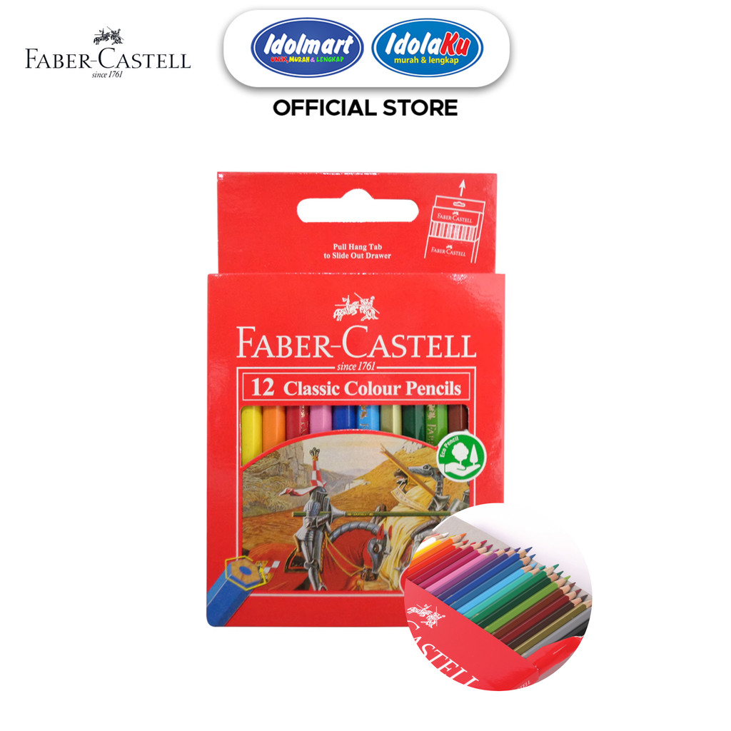 

IDOLMART Pensil Warna Faber Castell Classic Pendek 12 Warna