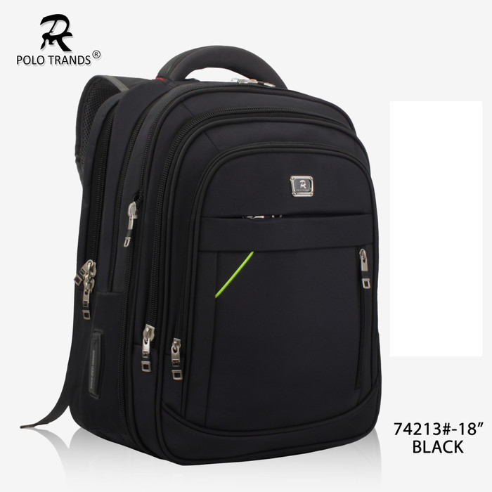 Backpack Polo Trands Ukuran Besar Original Quality-74213-36L - Hitam