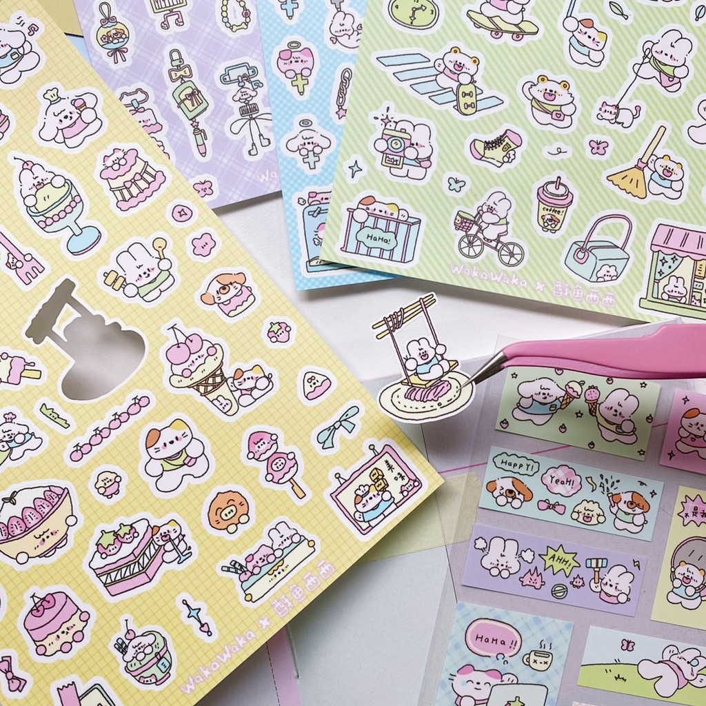 

Kawaii Scrapbooking materials stationery sticker Cute Korean Deco Sticker For Diy Arts Crafts Album Phone Journal Planner