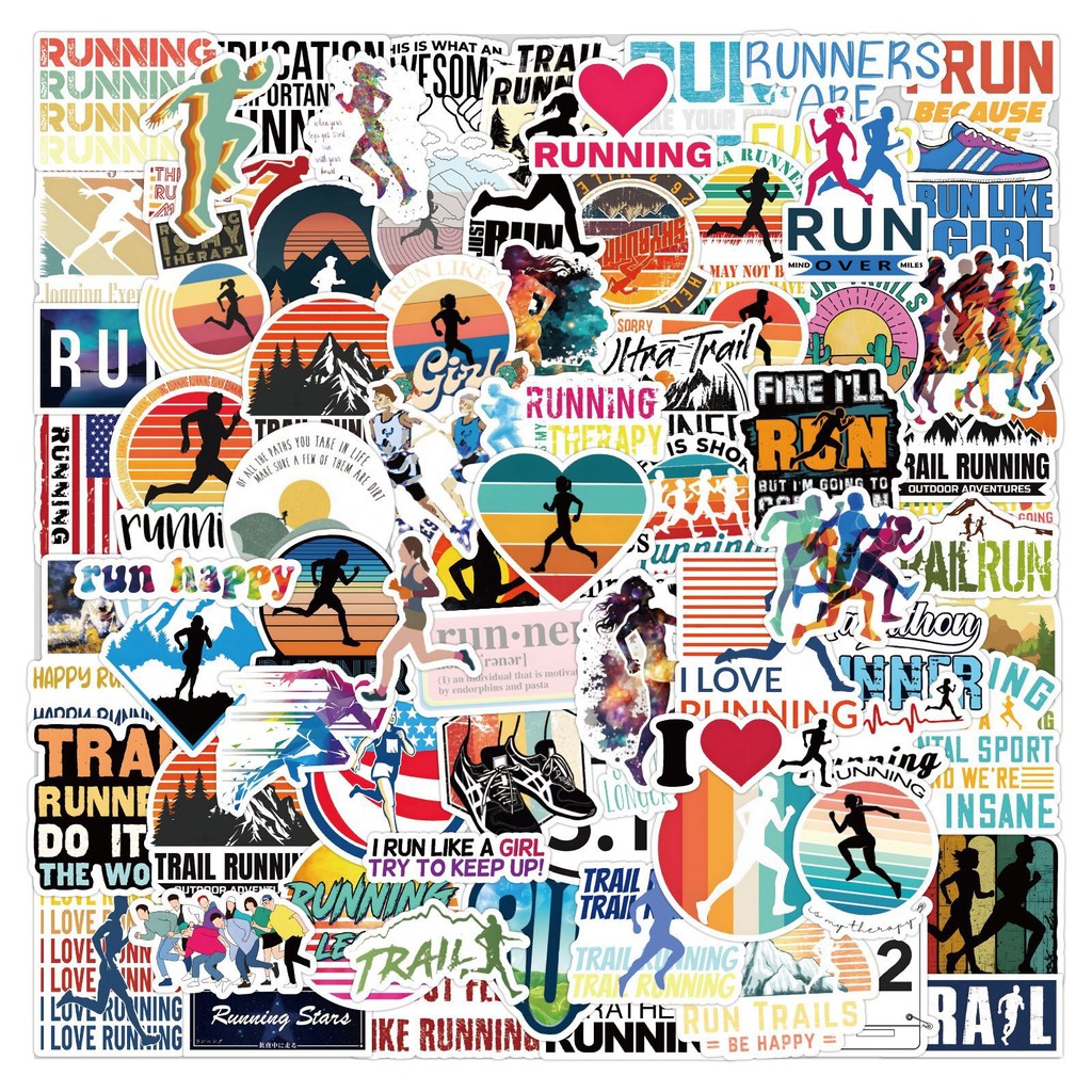 

10/50/105PCS Track and Field Athletics Stickers Cartoon Running Sports Outdoor and Indoor Scrapbook Sticker DIY Cup Kids Toys