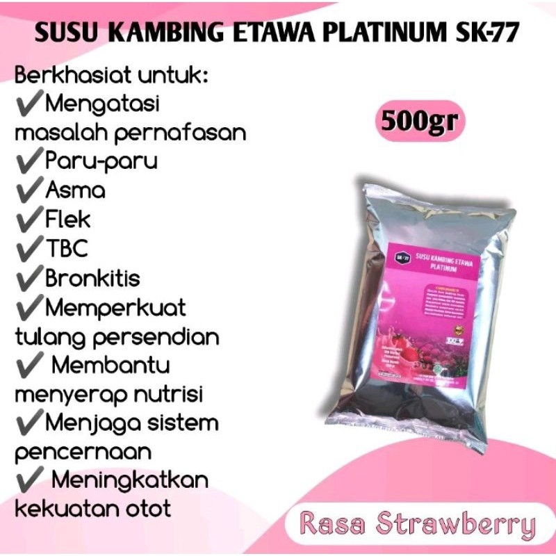

SUSU KAMBING ETAWA SK-77 PLATINUM 500GR RASA STROBERI