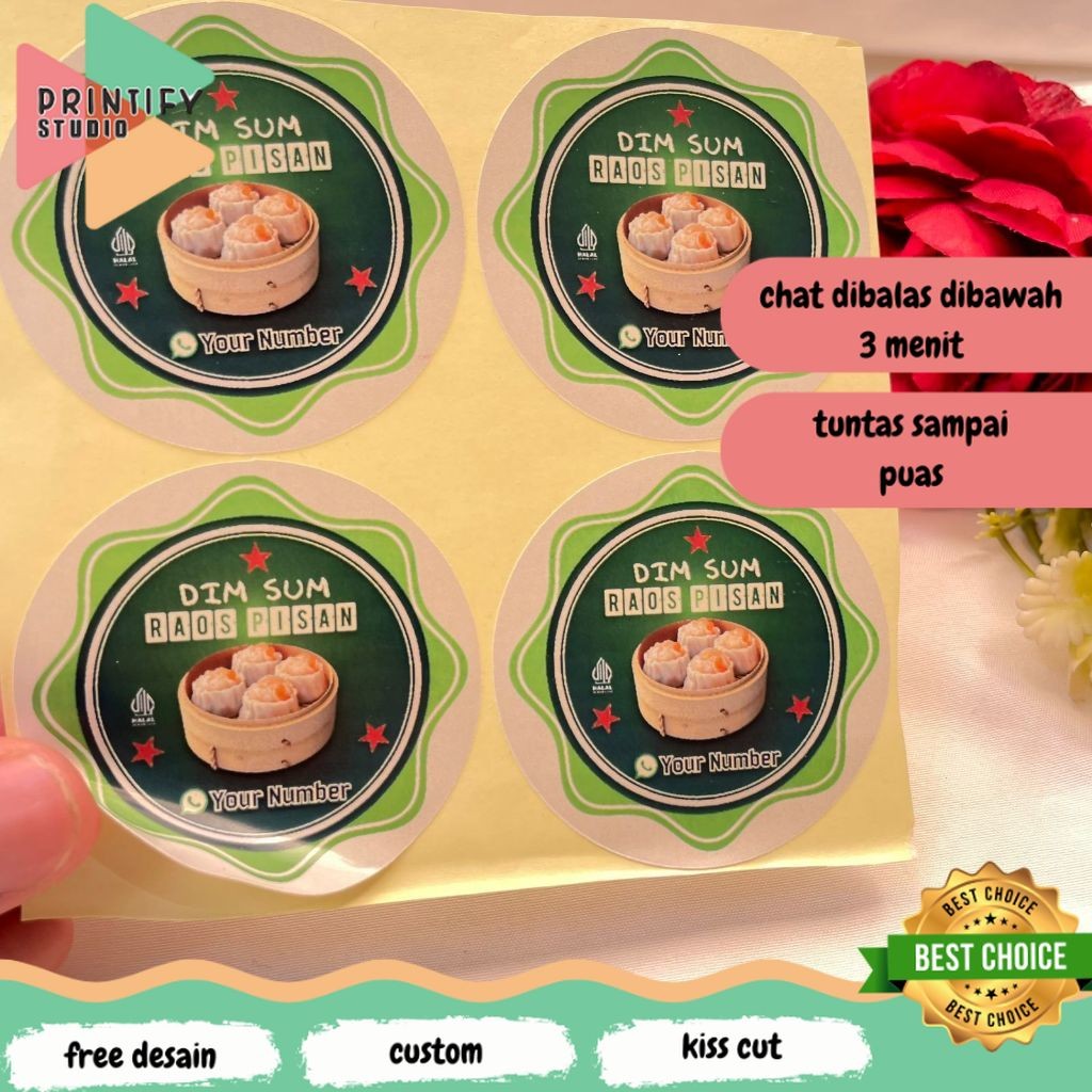 

Printify Sticker Print Label Makanan Dimsum Stiker Edisi Dim Sum Bentuk Bulat Chromo Uk.Kecil 2-4
