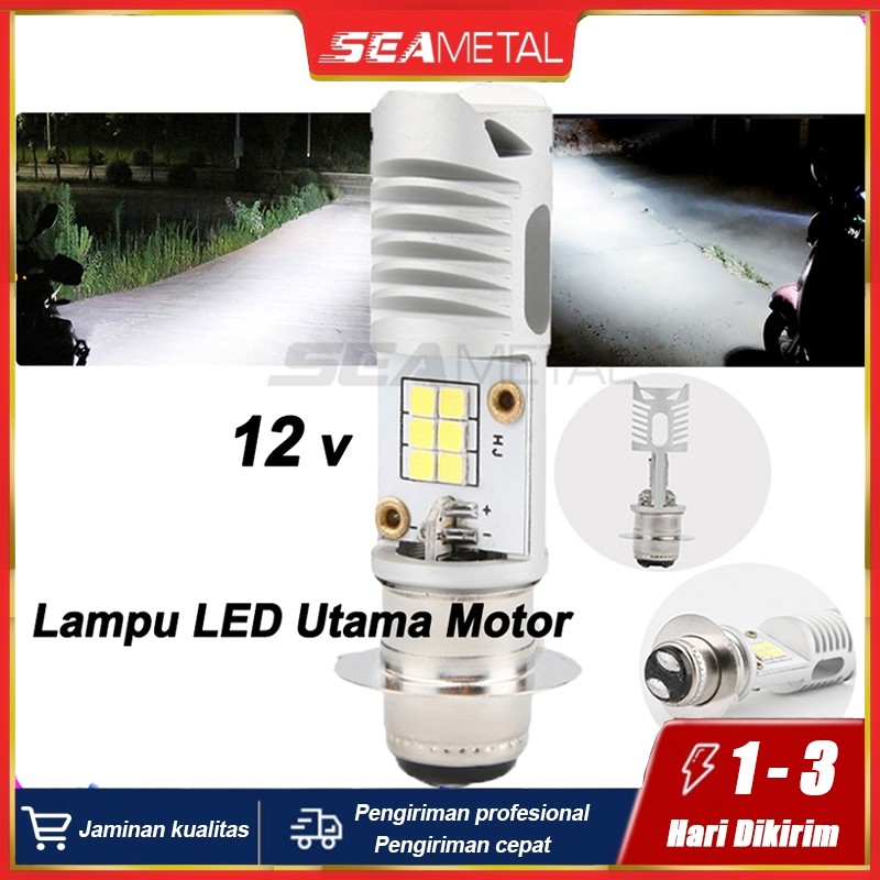SEAMETAL Lampu Motor Super Terang Lampu Led Motor Super Terang H6 M5 T19 Bohlam Lampu Led Motor Depa