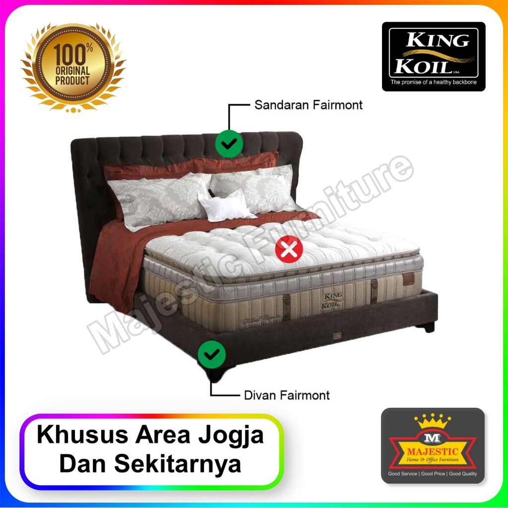Divan Sandaran King Koil Fairmont - /160/180/200 - Jogja (Tinggi Sandaran 145 cm, Tinggi Divan 20 cm