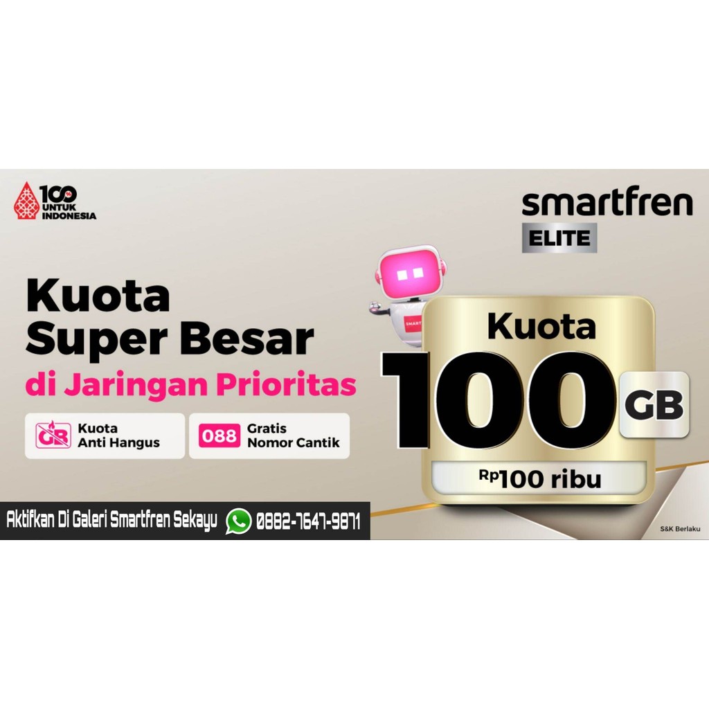 No Cantik Smartfren Pascabayar Kuota 100GB