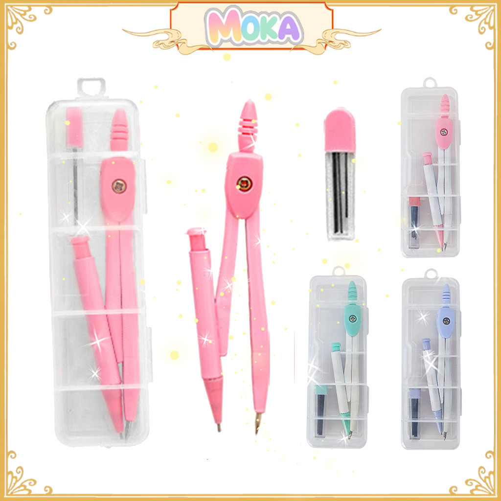 

MOKA Alat Bantu Untuk Belajar Geometri / Jangka Sekolah Dengan Isi Pensil / Jangka Kompas + Isi Pensil / Math Compass MKA06