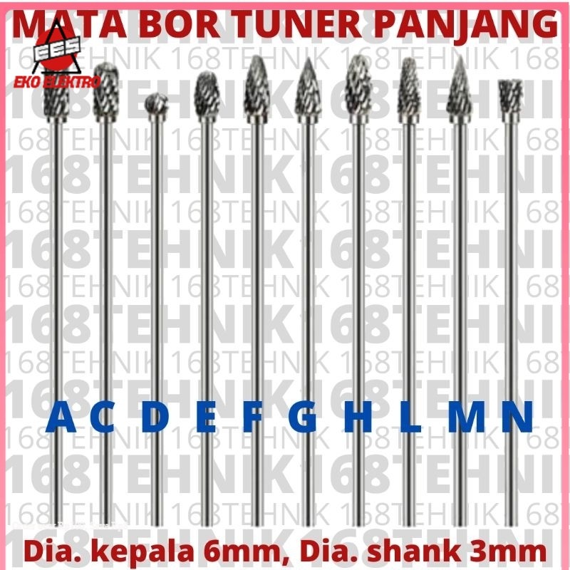 EES - MATA BOR TUNER PANJANG / MATA TUNER / TUNNER / MATA CUNER / ROTARY BURR PANJANG