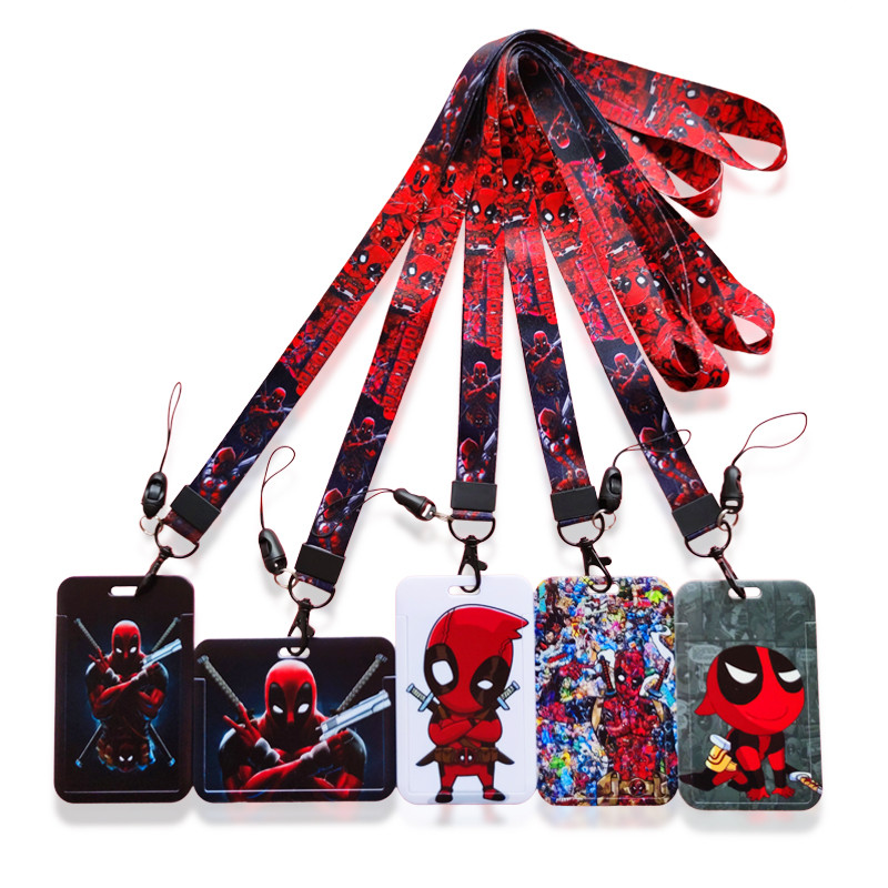 

Disney Deadpool ID Card Holder Lanyards Men Business Neck Strap Credit Card Case Boy Superhero Badge Holder Retractable Clip