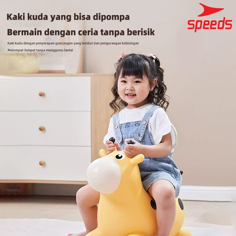 SPEEDS Mainan Kuda-Kudaan Karet, Kuda Goyang Anak, Kuda Lompat, Mainan Hewan Kuda Goyang, Mainan Edu