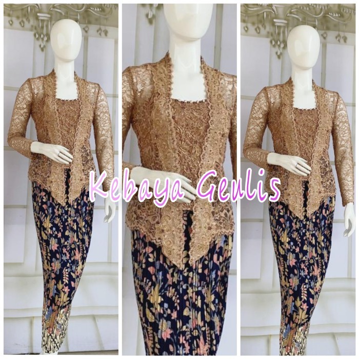 

✨LARIS✨ -set kebaya kutubaru warna maroon +longtorso dan rok prisket - mocca, S